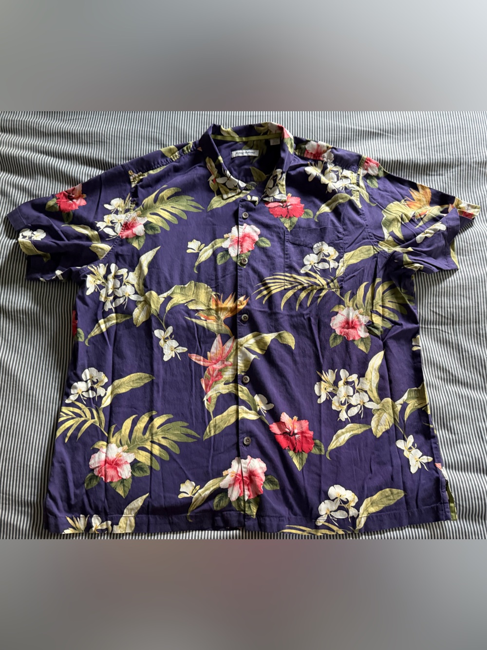 Tommy Bahama Purple Floral Men's Casual Button-Down Shirt